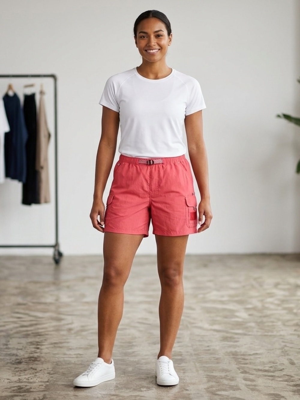 Guide Series Nylon Salmon Coral Pink Hiking Shorts Activewear Outer Wear Size XL